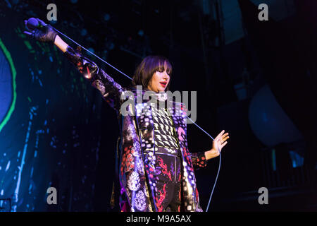 October 25, 2017 - THE YEAH YEAH YEAHS perform at the Fonda Theatre in Hollywood, CA, celebrating the reissue of their record Fever To Tell (Credit Image: © Greg Chow via ZUMA Wire) Stock Photo
