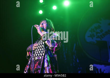 October 25, 2017 - THE YEAH YEAH YEAHS perform at the Fonda Theatre in Hollywood, CA, celebrating the reissue of their record Fever To Tell (Credit Image: © Greg Chow via ZUMA Wire) Stock Photo