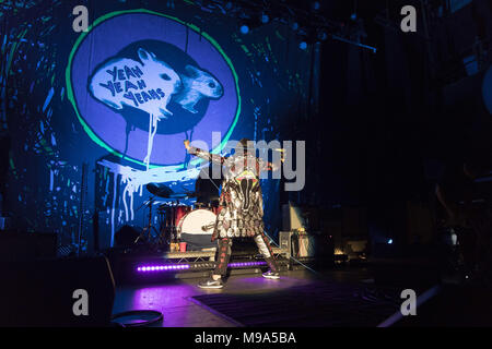 October 25, 2017 - THE YEAH YEAH YEAHS perform at the Fonda Theatre in Hollywood, CA, celebrating the reissue of their record Fever To Tell (Credit Image: © Greg Chow via ZUMA Wire) Stock Photo