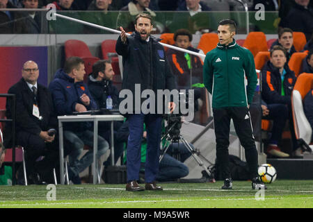 England Manager Gareth Southgate during the friendly between Netherlands and England at the Johan Cruyff Arena on March 23rd 2018 in Amsterdam, Netherlands. (Photo by Daniel Chesterton/phcimages.com) Stock Photo