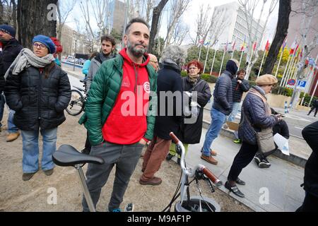 The musician Jorge Drexler during the concentration front the European Union office in Madrid to support to spanish NGO Proactiva Open Arms dedicated save the life of migrants people in Mediterranean sea. (Photo: Jose Cuesta/261/Cordon Press).  Cordon Press Stock Photo