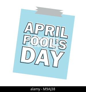 April Fools Day text and funny element vector illustration for greeting card Stock Vector