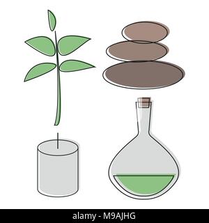 Therapy icons set. set of 4 therapy filled icons - spa Stock Vector