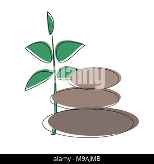 Vector Spa Logo template. Spa stones hand drawn illustration for spa logo design Stock Vector