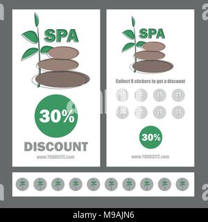 Gift Voucher template for Spa, Hotel Resort, Vector illustration Stock Vector