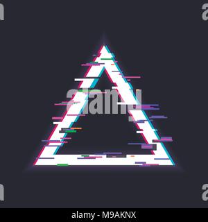 Glitched triangle frame Stock Vector