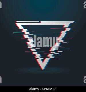 Glitched triangle frame Stock Vector