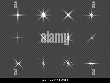 Sparkle icon set Stock Vector
