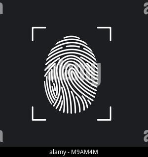 Fingerprint scan icon Stock Vector