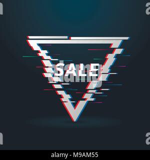 Glitched triangle frame Stock Vector