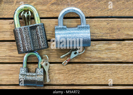 Set of pendant lock. The concept of security. Stock Photo