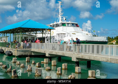 Jaden Sun, Antigua Montserrat Ferry, Heritage Quay Pier, St. John's, Antigua Stock Photo