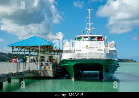 Jaden Sun, Antigua Montserrat Ferry, Heritage Quay Pier, St. John's, Antigua Stock Photo