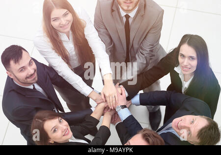 business team formed into a circle Stock Photo