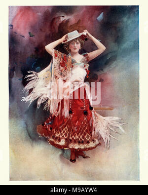 Edwardian Actress Evie Greene in Kitty Grey. English actress and singer who played in Edwardian musical comedies in London and on Broadway. Stock Photo