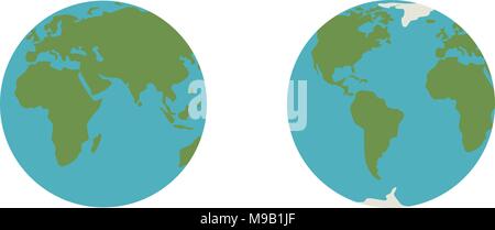 Set of abstract earth globes, vector Stock Vector