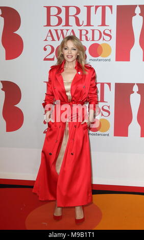 The BRIT Awards 2018 - Red carpet arrivals  Featuring: Kylie Minogue Where: London, United Kingdom When: 21 Feb 2018 Credit: WENN.com Stock Photo