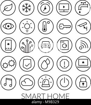 Set of 24 smart house line icons Stock Vector Image & Art - Alamy