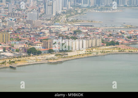 city aerial, residential area (El Chorrillo), Panama City - Stock Photo