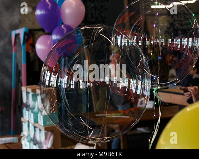 big colored soap balls with colored highlights Stock Photo