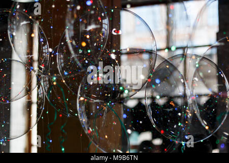 big colored soap balls with colored highlights Stock Photo