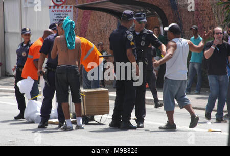Brazil. 24th Mar, 2018. Local police confiscates food, drinks and products during the event at Jose Carlos Pace Autodrome Interlagos. There were many policemen with their motorcycles, cars at the local to maintain order. Credit: Niyi Fote/Pacific Press/Alamy Live News Stock Photo