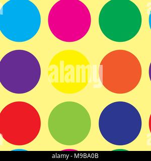 Large Coloured Circles on Cream Stock Vector