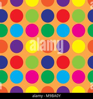 Small Coloured Circles on Orange Stock Vector