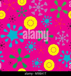Large Pink Floral Seamless Pattern Stock Vector
