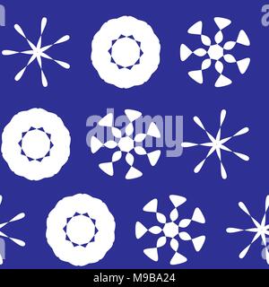 White on Blue Seamless Xmas Pattern Stock Vector