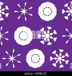 White on Purple Seamless Xmas Pattern Stock Vector