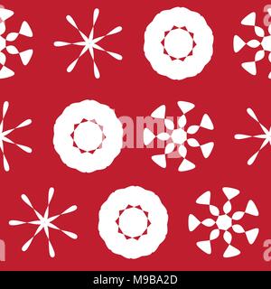 White on Red Seamless Xmas Pattern Stock Vector