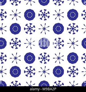 Blue on White Seamless Xmas Pattern Stock Vector