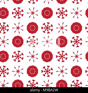 Red on White Seamless Xmas Pattern Stock Vector