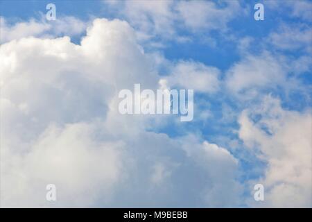 Background image of beautiful blue sky with white clouds Stock Photo