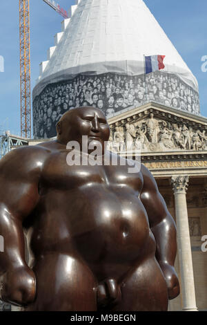 A mongolian statue in standing position by Shen Hong Biao, located near the Pantheon Stock Photo