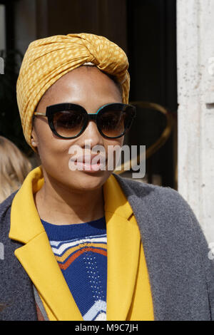 Paris, France. 24th Mar 2018. Singer and model Imany attends the fifth annual worldwide EndoMarch and world Endometriosis Day, hosted by the French associations Association ENDOmind France and Mon Endométriose Ma Souffrance on March 24, 2018, in Paris, France. Credit: Bernard Menigault/Alamy Live News Stock Photo