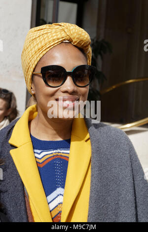 Paris, France. 24th Mar 2018. Singer and model Imany attends the fifth annual worldwide EndoMarch and world Endometriosis Day, hosted by the French associations Association ENDOmind France and Mon Endométriose Ma Souffrance on March 24, 2018, in Paris, France. Credit: Bernard Menigault/Alamy Live News Stock Photo