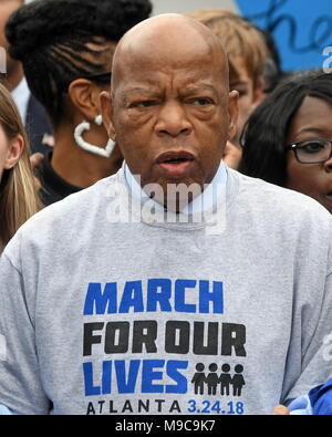 Atlanta, Georgia, USA. 24th Mar, 2018. An estimated 30,000 people of all ages took part in the March For Our Lives event in Atlanta, one of hundreds such demonstrations taking place across the country. The movement was started by student survivors of a mass school killing at Marjory Stoneman Douglas High School in Parkland, Fla. Credit: Jason Braverman/ZUMA Wire/Alamy Live News Stock Photo