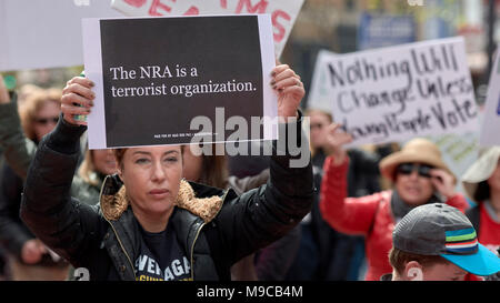 San Francisco, USA. 24th March, 2018. Participants demonstrate against gun violence in the March For Our Lives in San Francisco, USA. Credit: Paul Jeffrey/Alamy Live News Stock Photo