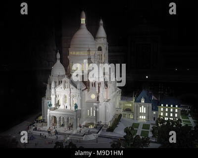 Paris, France - January 5, 2018: Scale model of the Basilica of the Sacred Heart in Montmartre located inside the church. Stock Photo