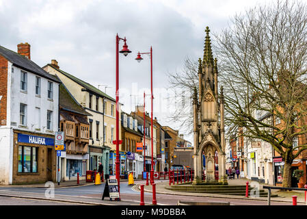 Daventry UK March 13 2018: Day view of Daventry Burton Memorial in town centre Stock Photo