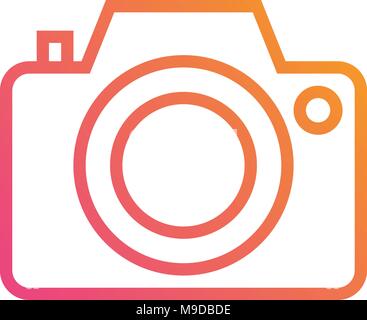 The isolated gradient vector colorful camera line icon Stock Vector