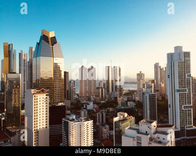 panama city skyline - modern city skyline - skyscraper building panorama - Stock Photo