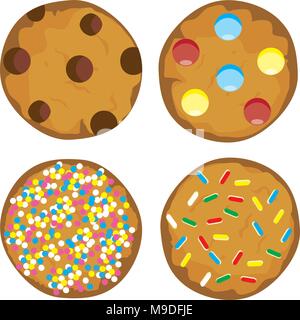 vector illustration of a cookies set isolated on white background Stock Vector