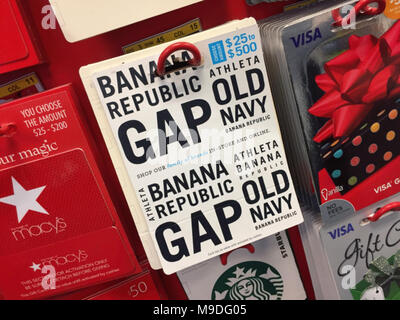 Prepaid Gift Cards Display, USA
