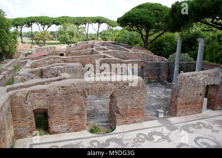 Ostia Antica archaeological site, the location of the harbour city of ancient Rome, Rome Italy Stock Photo