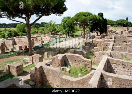 Ostia Antica archaeological site, the location of the harbour city of ancient Rome, Rome Italy Stock Photo