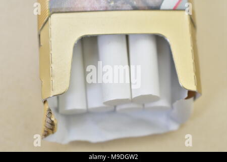 A close look bunch of cigarette at floor. Stock Photo