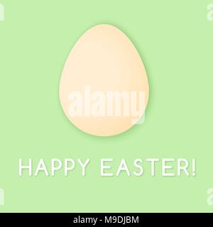Minimalistic papercut Easter card with egg and shadows Stock Vector